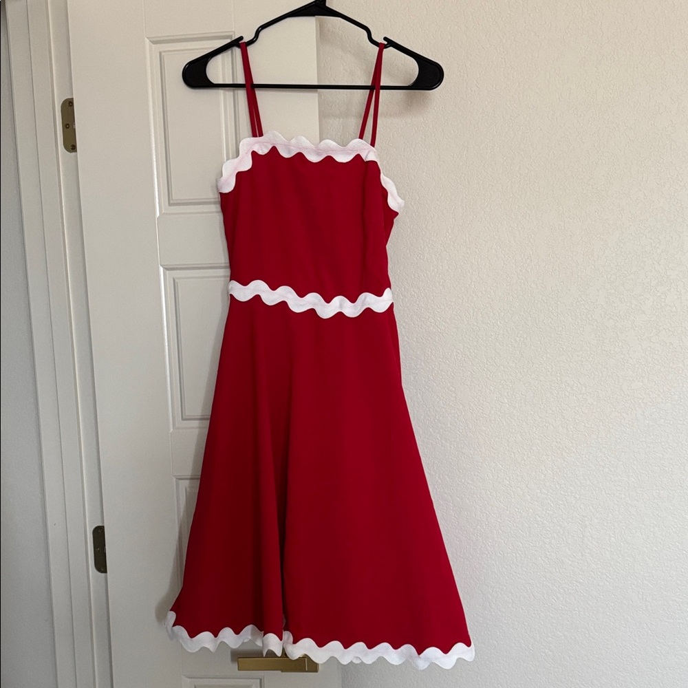 Red Dress with White Trim
